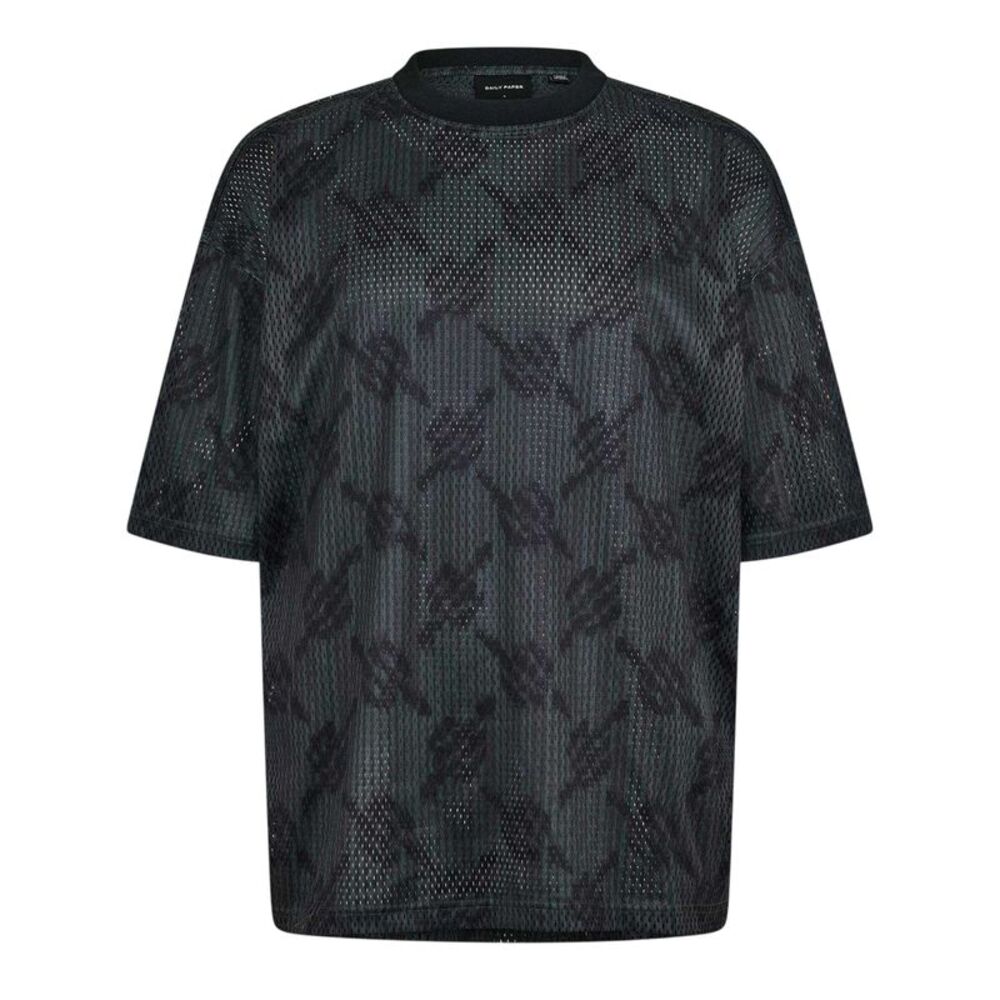 Daily Paper Mens Logo Mesh T-Shirt / Black
